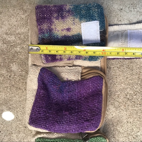 Himalayan Hemp Fanny Pack Multi Colored Lots Of Pockets - Picture 14 of 16